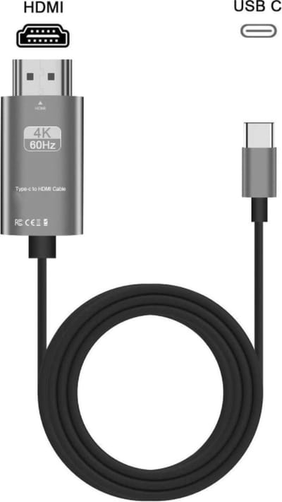 A-KONIC© USB-C naar HDMI Kabel 1.8 Meter 60Hz - 4K - Type c To HDMI Cable - HP - Dell Xps - Apple Macbook Pro - Huawei - HP - Spacegrey