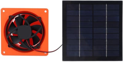 Afzuigventilator op Zonne-energie - Ventilatiekit Kas - Ruimte Koel Houden - 20W Zonnepaneel - 21D x 14W x 11H cm