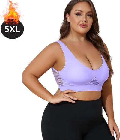 Bovista BH Zonder Beugel - Zonder Bandjes - Push-up Bh's - Comfort Beha - Comfortabel - Sterk - Dames - Plus Size - Lavendel - Maat 5XL
