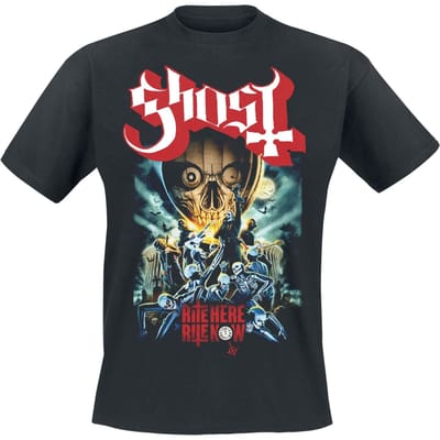 Ghost T-shirt - Rite Here Poster Tee - S tot L - voor Mannen - zwart