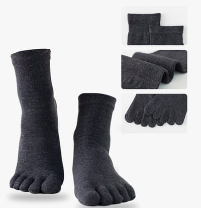 Teensokken - teen sokken - heren - unisex - toe socks - grijs - 40 - 46 - cadeau - voor haar - sport - yoga - fitness - pilates - runner teen sokken - teenslipper sokken