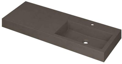 INK Momento Wastafel Quartz Wasbak Rechts met 1 Kraangat - 1200x450x90 mm - Quartz Beton