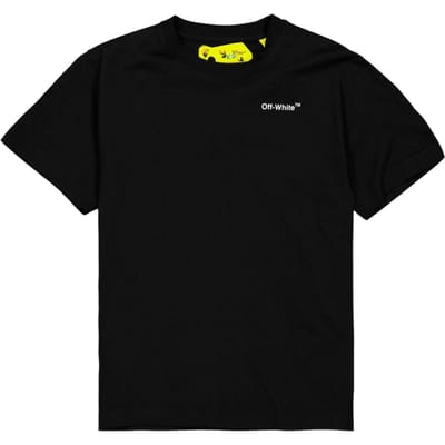 Off White Industrieel katoenen T-shirt voor jongens (Zwart)