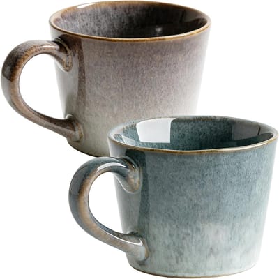 Tweedelige set grote keramische koffiemokken van 350 ml, vaatwasmachine- en magnetronbestendig, ideaal voor koffie, latte en cappuccino, perfect cadeau voor elke gelegenheid