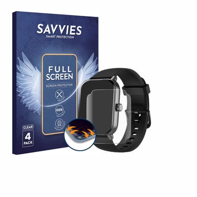 Savvies - Screenprotector voor Yoever IDW19 1.8" - Folie Beschermfolie transparant volledig dekking 4 Stuks