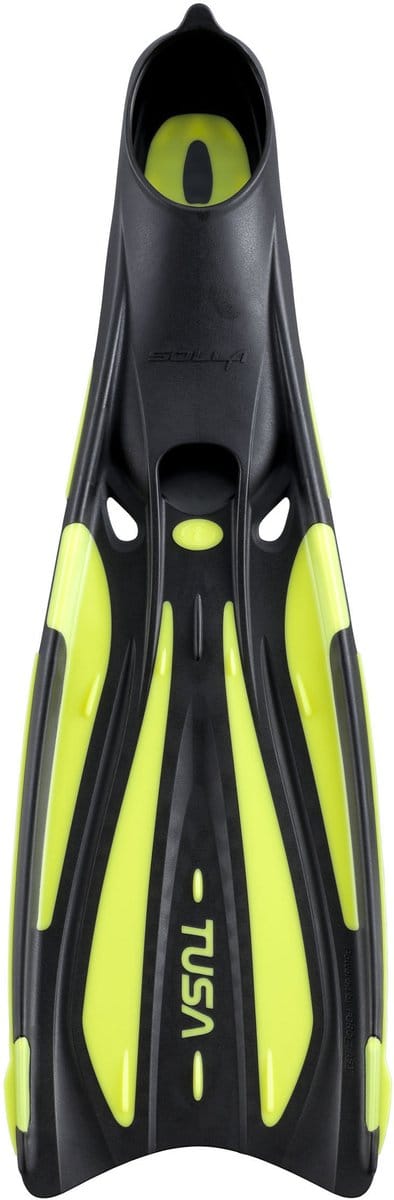 TUSA Solla - High-Performance full-foot duikvinnen met ForcElast-technologie en 20° angled blade design voor efficiënte voortstuwing - Zwart/Geel - FF-23 - Maat L (44–45) - (27–27,5 cm)