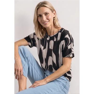 Shirt met korte mouwen, ronde hals en print