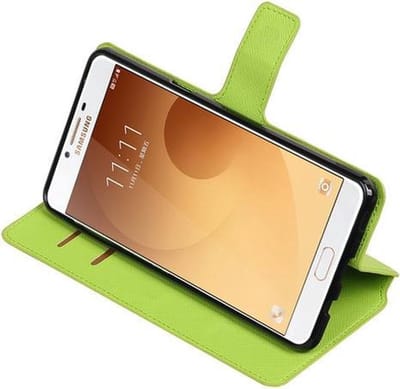 Groen Samsung Galaxy C9 TPU wallet case booktype hoesje HM Book