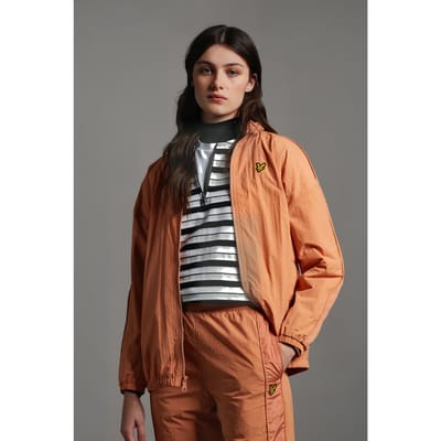 Lyle & Scott Perforated Funnel Neck Jacket Dusk Orange Size: XS | Jackets Outlet | Dames | Oranje