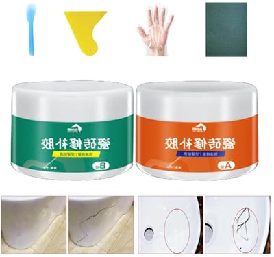 Keramische Tegel Reparatie - Badkamer Reparatie - Beschadiging Herstellen - Naadloze Afwerking - 100g - Wit