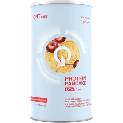 Eiwitrijke voeding met weinig suiker Appel Kaneel QNT Protein Pancake