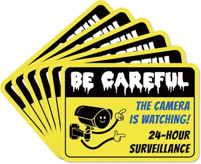 6x Camerabewakingsbord - Videobewaking Sticker 24 Uur Beveiliging voor Huis en Tuin