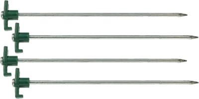 Grondpennen/tentharingen - 8x st - metaal met haak - 25 cm - rotspennen