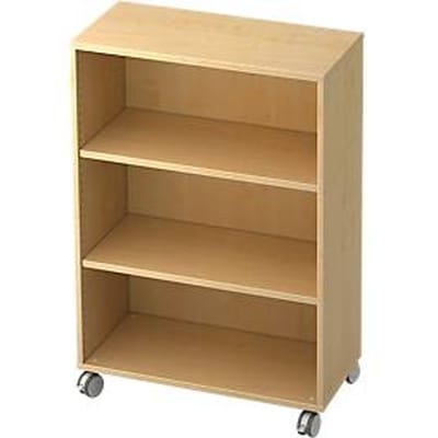 TOPAS LINE verrijdbare boekenkast, spaanplaat, 3 OH, B 800 x D 400 x H 1172 mm, ahorndecor
