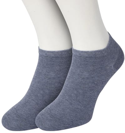 Bonnie Doon Sneakersokken Dames Jeans Blauw maat 36/42 - 2 paar - Basis Korte Sokken - Gladde Naden - Enkel Sokken - Uitstekend Draagcomfort - Enkelsokken - Sneaker Sokken - 2-pack - Multipack - Effen - Denim - Jeans Blue Heather - OL8110012.253