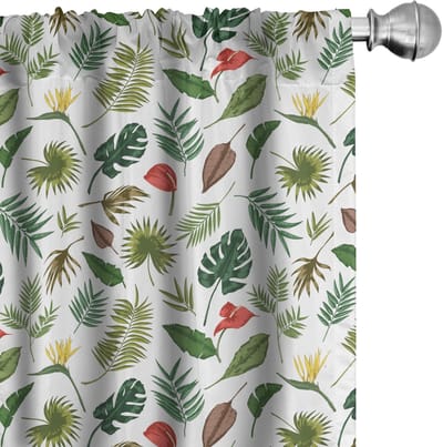 ABAKUHAUS Tuinkunstgordijnen – Bladeren Jungle – 2x75x225 – Veelkleurig