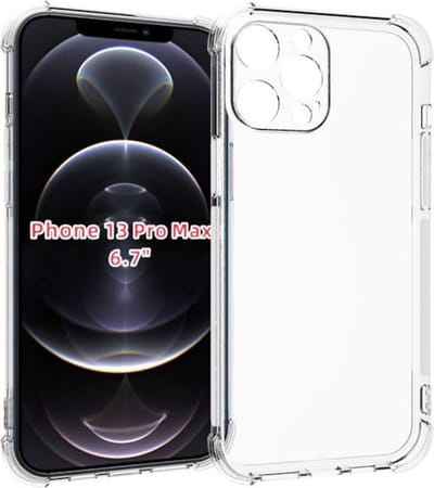 MobyDefend Hoesje - Geschikt voor iPhone 13 Pro Max - Transparante Shockproof TPU Backcover - Verstevigde Hoeken - Volledig Doorzichtig
