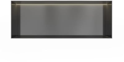 Hotbath &More BOX080FL inbouwnis 30x80x10cm zonder frame met verlichting geborsteld gunmetal PVD
