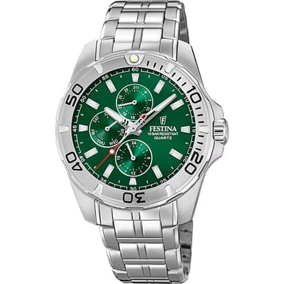 Festina F20445/7 Heren Horloge - Mineraalglas - Roestvrijstaal/Staal - Zilverkleurig - Ø 43 mm - Quartz - Vouw/Vlindersluiting - 10 ATM (zwemmen)