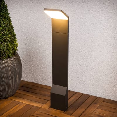 Lucande - LED buitenlamp - 1licht - aluminium, kunststof - H: 60 cm - grafietgrijs, wit - Inclusief lichtbron