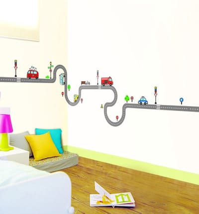 Decoratieve muurstickers met kleine auto's