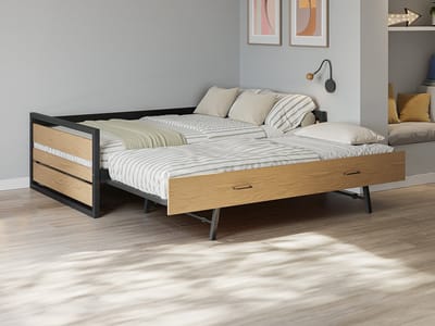Vente-unique Bedframe hout natuurlijk licht 120 x 200 cm
