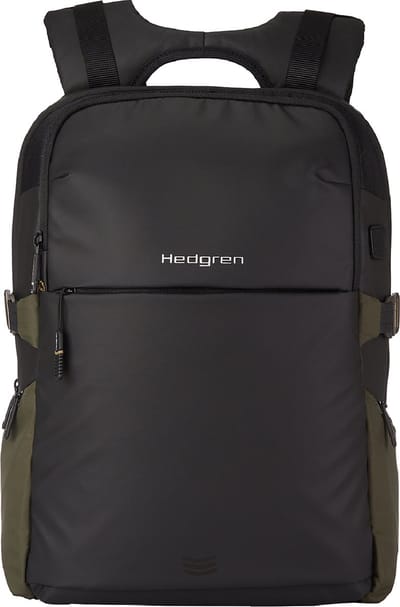 Hedgren Laptop rugzak Rugzak met laptopvak Commute Rail 3 Compartment Backpack 15,6'' RFID With Rain Cover Urban Jungle Zwart