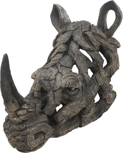 Brulo Schedel Muurdecoratie Trofee Hoofd, Polyresin neushoorn 26 cm
