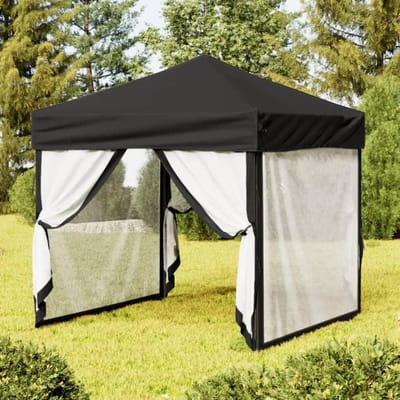Opvouwbare Partytent - Paviljoen Tuin - Feestelijke Bijeenkomsten - Waterafstotend UV-bestendig - 2 x 2 Meter - Zwart
