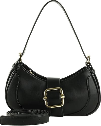 SEIDENFELT MANUFAKTUR Schoudertas Maleras Shoulderbag Black / Gold Zwart