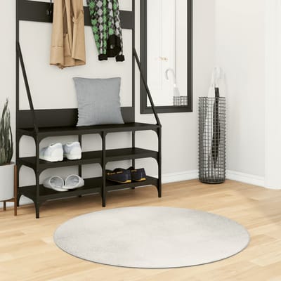 vidaXL - Vloerkleed - IZA - laagpolig - Scandinavisch - Ø - 100 - cm - crèmekleurig
