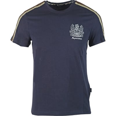 Aquascutum Schouderstreep Marineblauw T-Shirt