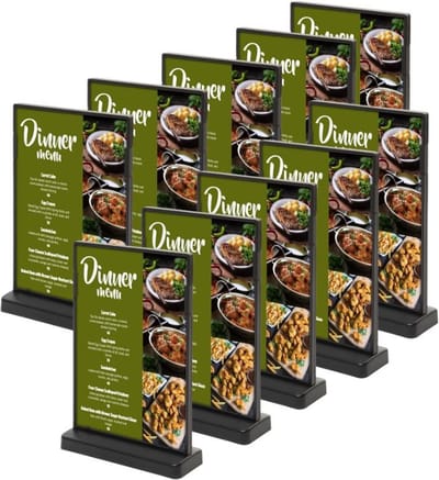 10 pack T Menukaarthouder A5 formaat staand Menuhouder acryl T standaard acryl kaarthouder | menustandaard A5 Folderstandaard Folderhouder