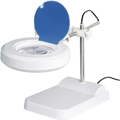 Tafelloep met LED - Vergrootglas bureau - Gedetailleerd inspectiewerk - 30x vergroting dubbele lens - 127mm lens - Zwart