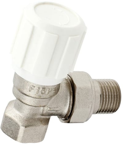 Radiatorconnect manuele radiatorkraan 1/2" x 1/2" haaks L.