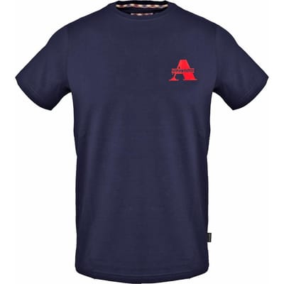 Aquascutum Heren Logo T-shirt met ronde hals (Marine)