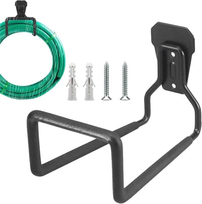 Tuinslanghouder - Slang Hanger - Tuin Organiseren - Versterkte Metalen Structuur - Capaciteit 35 kg - Zwart
