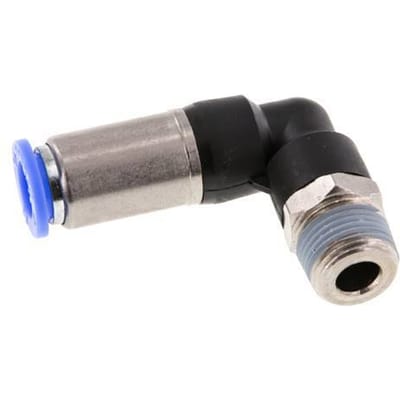 10mm & R3/8'' Zelfsluitende L-insteekkoppeling Vernikkeld messing/PBT buitendraad 0-10 bar