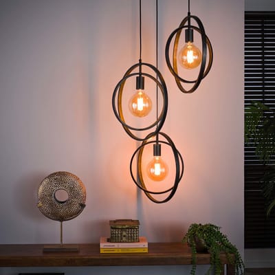 Dimehouse Industriële hanglamp Otan metaal 3-lichts 3-lichts - Metaal - Industrieel