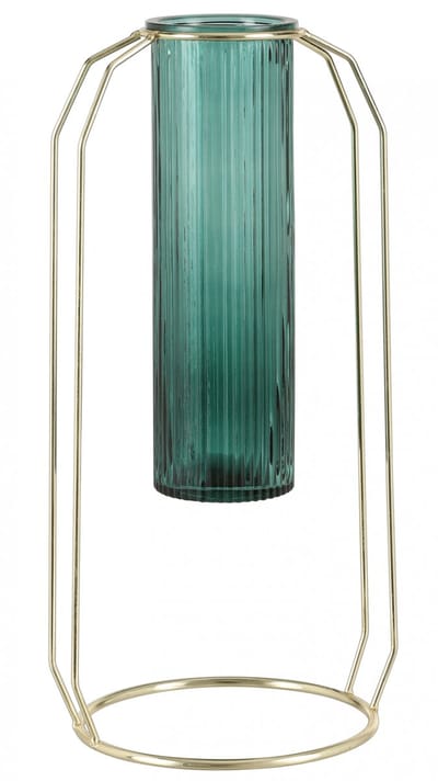 Mica Decorations Vaas Tobias 30 Cm Glas/metaal Groen 2-delig