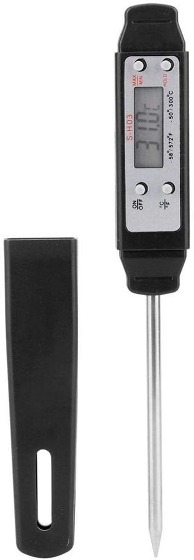 Dailygoody - Instant Read Vleesthermometer - Draadloze Kookthermometer - Groot LCD-scherm - Zwart - Grillen en Barbecue - Voor Voedsel en Olie