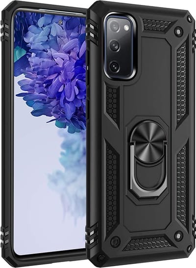 Ring Armor hoesje Geschikt voor Samsung Galaxy S20 - Zwart - Draaibare standaard - Magneet - ZT Accessoires
