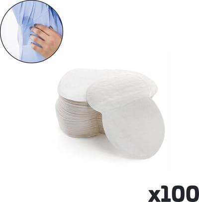 Okado Okselpads 100 Stuks – Anti Transpiratie Pads – Hypoallergeen Katoen – Wegwerp Zweetpads voor Kleding – Wit