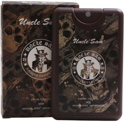 Uncle Sam - SKELET DOODSHOOFD BRUIN - Pocket Parfum - Broekzak Formaat - Eau de Toilette - For Him - Men - 20 ml