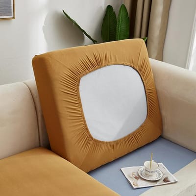 Housse de coussin de canapé extensible de couleur unie, housse de canapé pour salon, housse de chaise élastique amovible, protection de meubles Back cushion cover chameau
