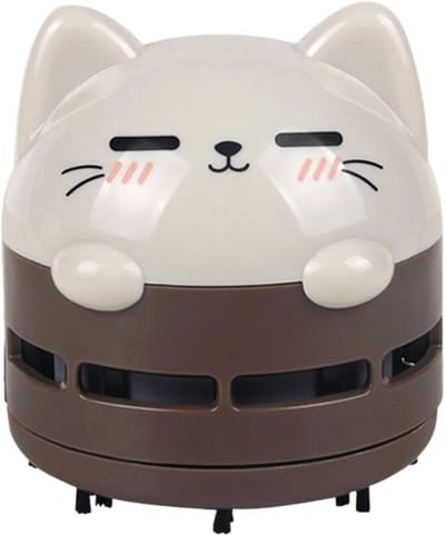 Draagbare Stofzuiger - Kleine Stofzuiger - Bureau Reinigen - USB Oplaadbaar - 8x8x9 cm - Bruin