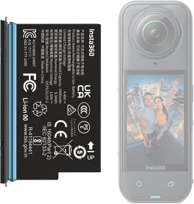 Insta360 X5 Battery - Officiële EU Editie - Standaard Batterij - 2400mAh - Zwart