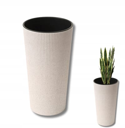 Lilia Jumperpot - Wit, Eco Hout, Ø19cm H36cm