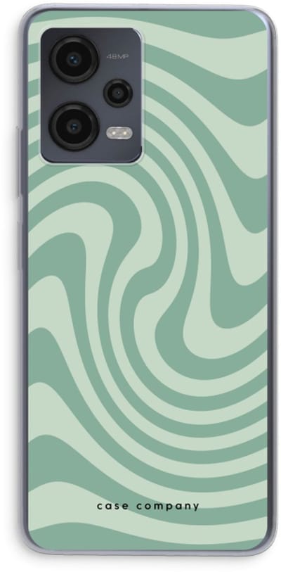 Case Company® - Hoesje geschikt voor Xiaomi Redmi Note 12 hoesje - Swirl Groen - Soft Cover Telefoonhoesje - Bescherming aan alle Kanten en Schermrand