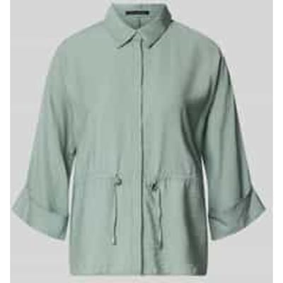 relaxed fit blouse van viscosemix met platte kraag
